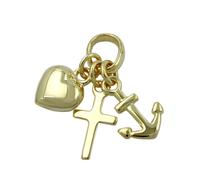 Anhänger 15mm Glaube-Liebe-Hoffnung glänzend 9Kt GOLD