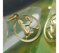 Anhänger 15mm Sternzeichen Jungfrau 9Kt GOLD