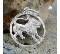 Anhänger 15mm Sternzeichen Löwe Silber 925