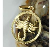 Anhänger 15mm Sternzeichen Skorpion 9Kt GOLD