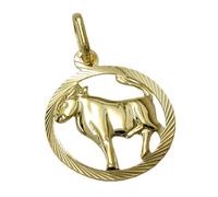 Anhänger 15mm Sternzeichen Stier 9Kt GOLD
