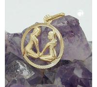 Anhänger 15mm Sternzeichen Zwillinge 9Kt GOLD