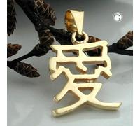 Anhänger 15x11mm chinesisches Zeichen für Liebe glänzend 9Kt GOLD