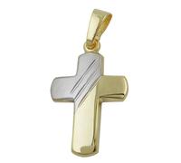Anhänger 16x12mm Kreuz bicolor 9Kt GOLD