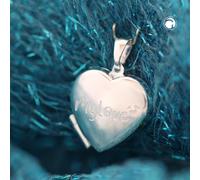 Anhänger 17x5mm Medaillon Herz glänzend Gravur MyLove Silber 925