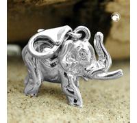 Anhänger 19x14x9mm Charm Elefant rhodiniert Silber 925