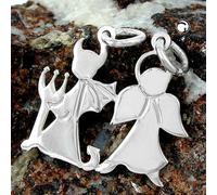 Anhänger 19x20mm Doppelanhänger Engel und Teufel glänzend Silber 925