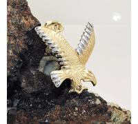Anhänger 20x16mm Adler bicolor rhodiniert glänzend 9Kt GOLD