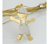 Anhänger 20x16mm Junge bicolor vergoldet Silber 925