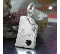 Anhänger 22x12mm Je t- aime Silber 925