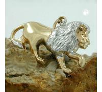Anhänger 23x15mm Löwe bicolor rhodiniert 9Kt GOLD