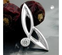 Anhänger 26,5x12mm Zirkonia glänzend Silber 925