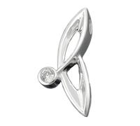 Anhänger 26,5x12mm Zirkonia glänzend Silber 925