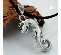 Anhänger 28x12mm Lurch Gecko aus Edelstahl
