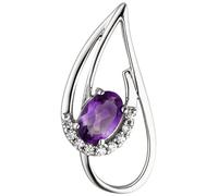 Anhänger 333 Gold Weißgold 9 Zirkonia 1 Amethyst lila violett Goldanhänger