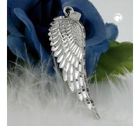 Anhänger 37x12mm Flügel diamantiert rhodiniert Silber 925