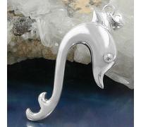 Anhänger 40x17mm großer Delfin glänzend Silber 925