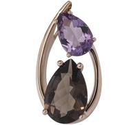 Anhänger 585 Gold Rotgold 1 Rauchquarz braun 1 Amethyst violett lila