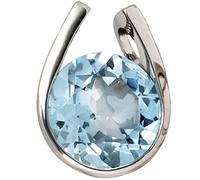 Anhänger 585 Gold Weißgold 1 Blautopas blau hellblau Weißgoldanhänger