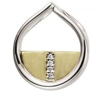 Anhänger 585 Gold Weißgold Gelbgold bicolor 4 Diamanten Brillanten 0,02ct.