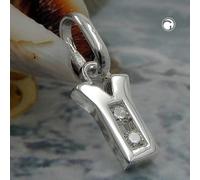 Anhänger 8x5mm Buchstabe Y glänzend mit Zirkonias Silber 925