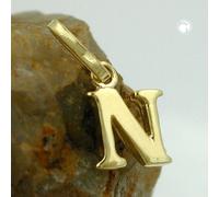 Anhänger 8x6mm Buchstabe N glänzend 9Kt GOLD
