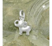 Anhänger 8x9mm kleiner Elefant vollplastisch glänzend Silber 925