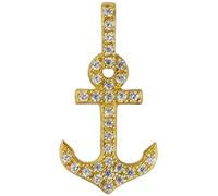 Anhänger Anker 925 Silber gold vergoldet 32 Zirkonia