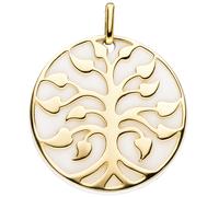 Anhänger Baum 925 Sterling Silber gold vergoldet 1 Achat-Imitation