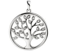Anhänger Baum Lebensbaum 925 Sterling Silber 21 Zirkonia Silberanhänger