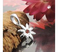 Anhänger Blume 8mm Zirkonia rot-orange Silber 925