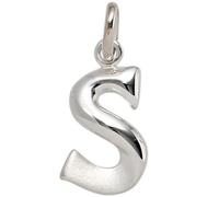 Anhänger Buchstabe S 925 Sterling Silber matt Buchstabenanhänger