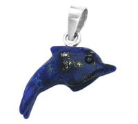 Anhänger ca. 20x12x5mm Delfin aus Lapislazuli Silber 925