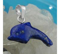 Anhänger ca. 20x12x5mm Delfin aus Lapislazuli Silber 925