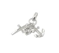 Anhänger ca. 23mm Glaube-Liebe-Hoffnung mit Zirkonia Silber 925