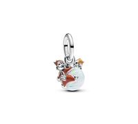 PANDORA Moments Disney A-Hörnchen und B-Hörnchen Christbaumkugel Charm-Anhänger aus Sterling Silber mit Opal, Kompatibel Moments und ME Armbänder, 793532C01
