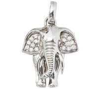 Anhänger Elefant 925 Sterling Silber rhodiniert mit Zirkonia Kettenanhänger