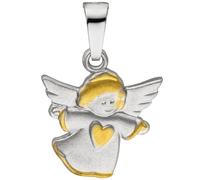 Anhänger Engel Schutzengel 925 Sterling Silber bicolor matt Silberanhänger