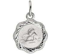 Anhänger Engel Schutzengel 925 Sterling Silber teil matt Silberanhänger