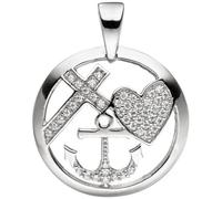 SIGO Anhänger Glaube Liebe Hoffnung 925 Silber mit Zirkonia Silberanhänger 9062