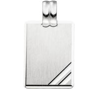 Anhänger Gravur Gravurplatte eckig viereckig 925 Sterling Silber matt mattiert