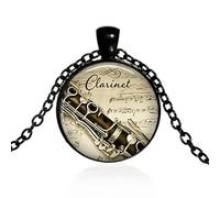 Anhänger Halskette Klarinette Und Musik Anhänger Cabochon Halskette Mode Schmuck Musik Liebhaber Klarinette Spieler Geschenk Für Frauen Mädchen Weihnachten
