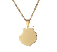 Anhänger-Halskette Mit Karte Der Insel Gran Canaria - Länderumriss-Flaggen-Anhänger, Ethnische Twist-Kette Für Männer, Frauen, Jungen, Mädchen, Süßer Schmuck, Halloween-