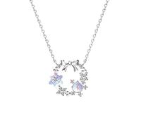 Anhänger Halsketten 925 Silber Schneeflocke Halskette Leichte Luxus Schlüsselbeinkette für Freundinnen Frauen