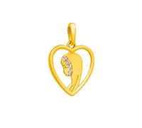 Anhänger Heilige Jungfrau Maria Gold Gelbgold 333 8K Goldanhänger Kettenanhänger Herz Gottesmutter Medaille Medaillon Zirkonia für Damen Mädchen Jungen Kinder