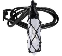 Anhänger Heilstein Pendel Kristall Hexagon Reiki Weiß Bergkristall
