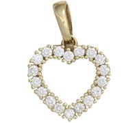 Anhänger Herz 585 Gold Gelbgold 18 Diamanten Brillanten 0,50ct. Herzanhänger