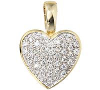 Anhänger Herz 585 Gold Gelbgold 42 Diamanten Brillanten 0,25ct. Herzanhänger