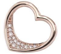 Anhänger Herz 585 Gold Rotgold 15 Diamanten Brillanten 0,08ct. Herzanhänger