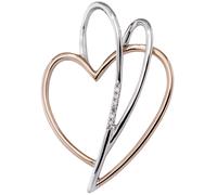 Anhänger Herz 585 Gold Rotgold bicolor 6 Diamanten Brillanten Herzanhänger